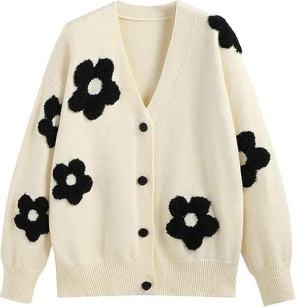 Neck Floral Cardigan for Women